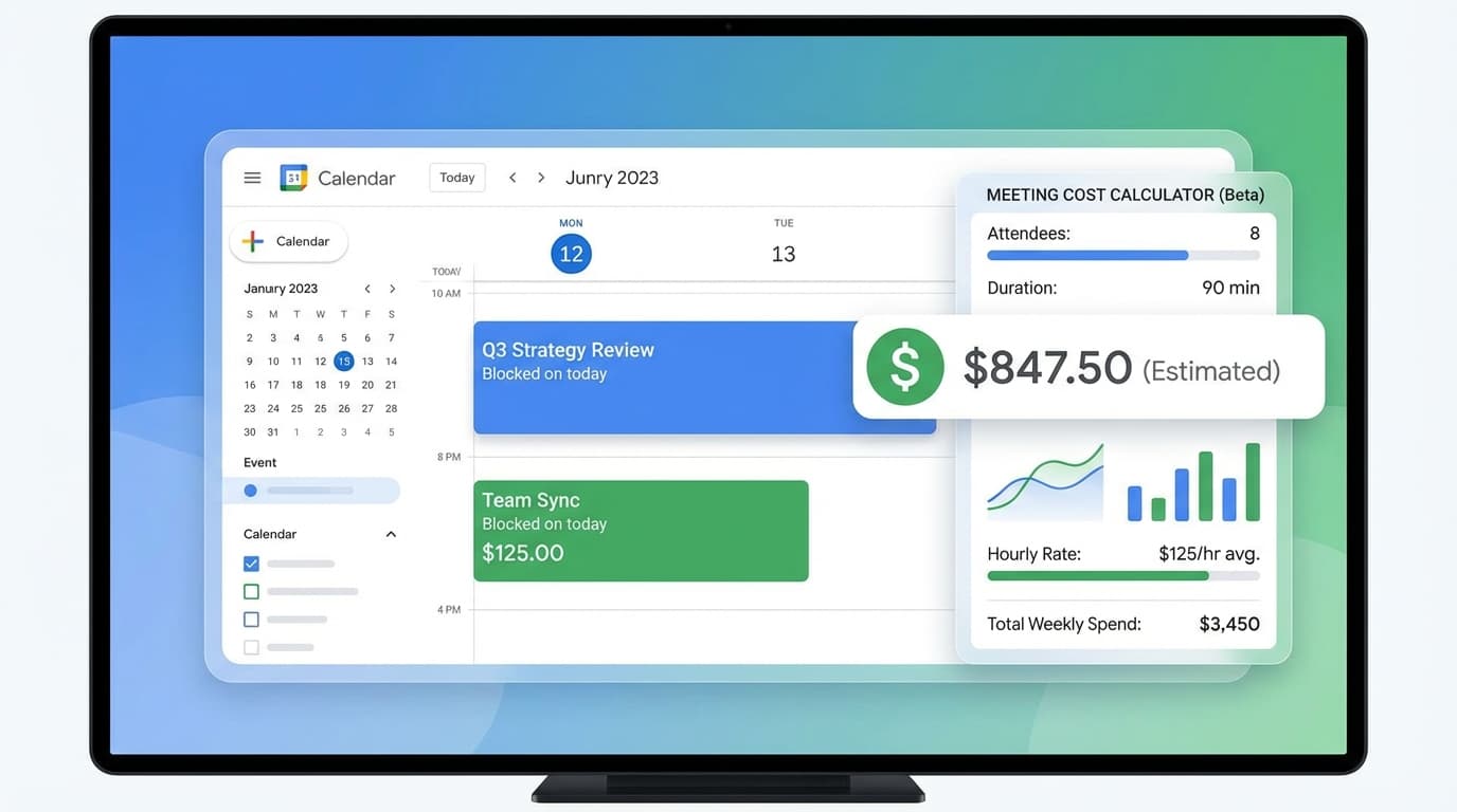 Cover Image for Meeting Cost Calculator for Google Calendar: Track, Calculate, and Reduce Meeting Expenses [2026]